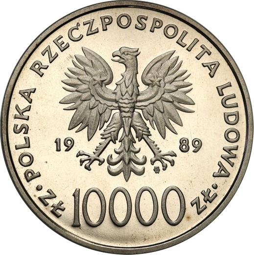 Awers monety - Próba 10000 złotych 1989 MW ET "Jan Paweł II" Półpostać Nikiel - cena monety - Polska, PRL