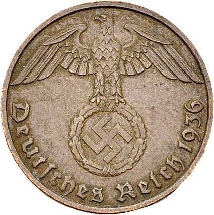 Rewers monety - 1 reichspfennig 1936 E "Typ 1936-1940" - cena  monety - Niemcy, III Rzesza