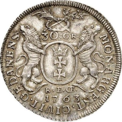 Reverse 1 Zloty (30 Groszy) 1763 REOE "Danzig" - Silver Coin Value - Poland, Augustus III