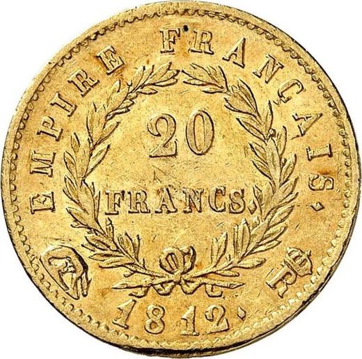 Reverse 20 Francs 1812 R "Type 1809-1815" - Gold Coin Value - France, Napoleon I
