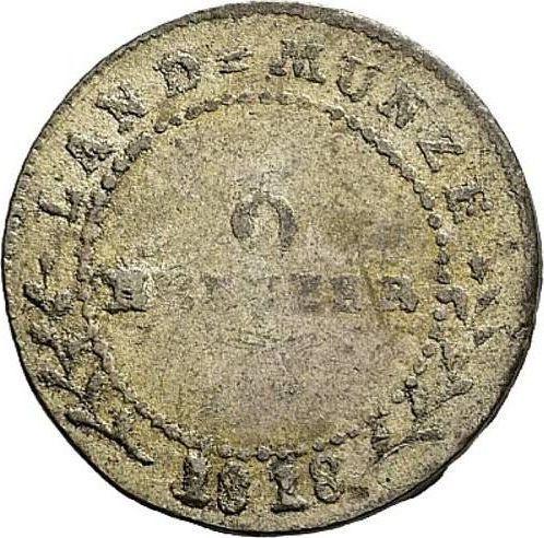 Rewers monety - 6 krajcarów 1818 - cena srebrnej monety - Saksonia-Hildburghausen, Fryderyk