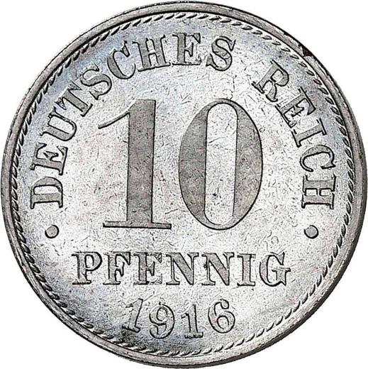 Avers 10 Pfennig 1916 F "Typ 1916-1922" - Münze Wert - Deutschland, Deutsches Kaiserreich