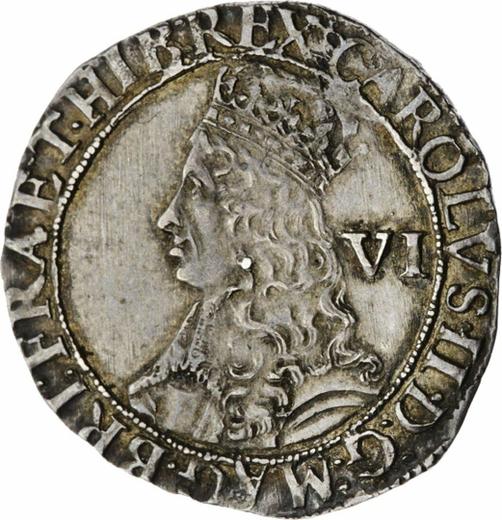 Avers 6 Pence Ohne jahr (1660-1662) "Dritte Münzprägung" Nennwertbezeichnung "VI" - Silbermünze Wert - Großbritannien, Karl II