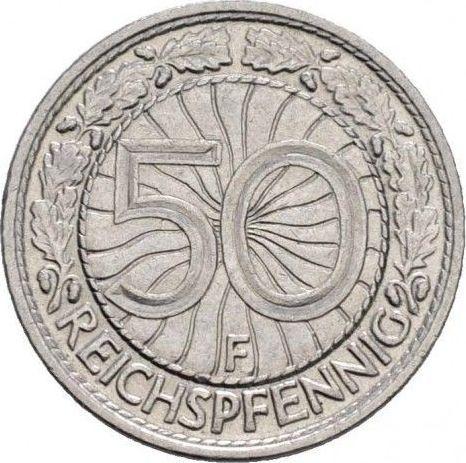 Reverse 50 Reichspfennig 1930 F -  Coin Value - Germany, Weimar Republic