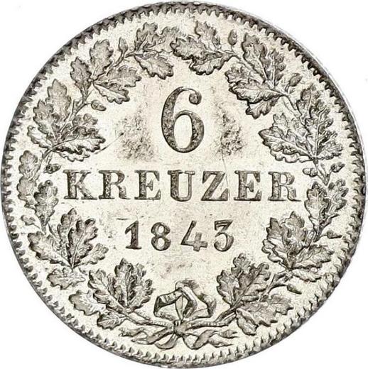 Reverse 6 Kreuzer 1843 - Silver Coin Value - Frankfurt am Main, Free City