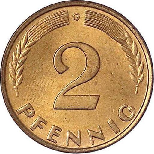 Obverse 2 Pfennig 1950 G -  Coin Value - Germany, FRG