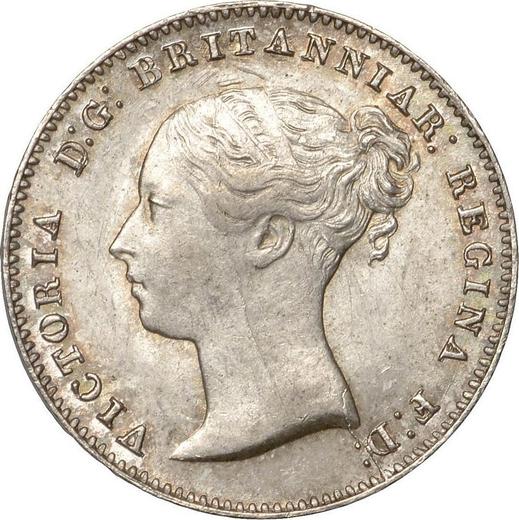 Obverse Threepence 1857 - Silver Coin Value - United Kingdom, Victoria