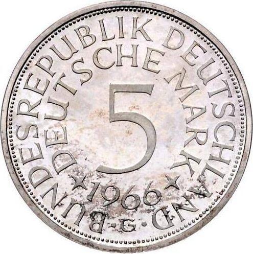 Obverse 5 Mark 1966 G - Silver Coin Value - Germany, FRG
