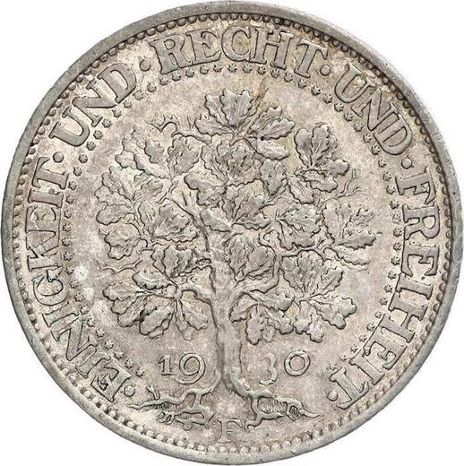 Reverse 5 Reichsmark 1930 F "Oak Tree" - Silver Coin Value - Germany, Weimar Republic