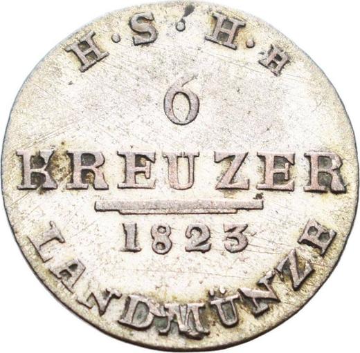Reverse 6 Kreuzer 1823 - Silver Coin Value - Saxe-Hildburghausen, Frederick