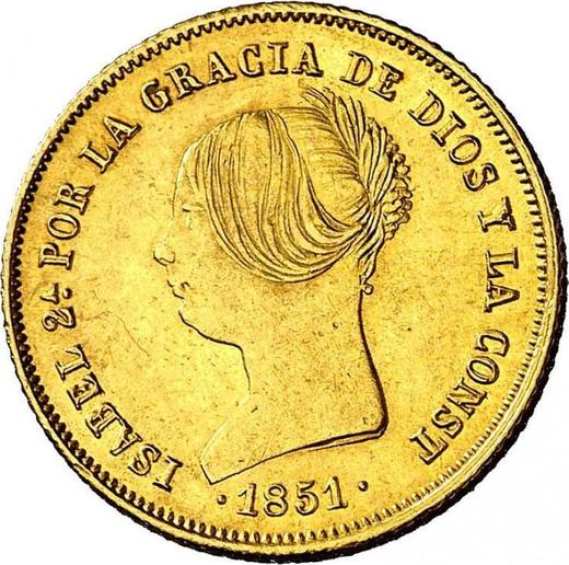 Obverse 100 Reales 1851 M CL "Type 1850-1851" - Gold Coin Value - Spain, Isabella II