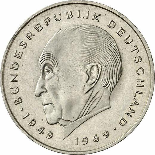 Obverse 2 Mark 1977 G "Konrad Adenauer" -  Coin Value - Germany, FRG