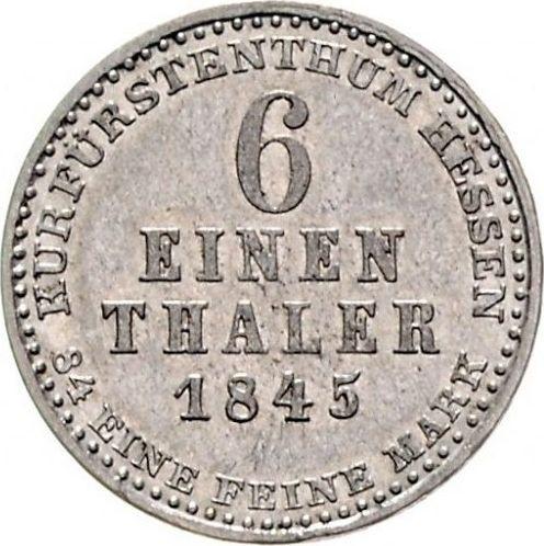 Reverse 1/6 Thaler 1845 - Silver Coin Value - Hesse-Cassel, William II