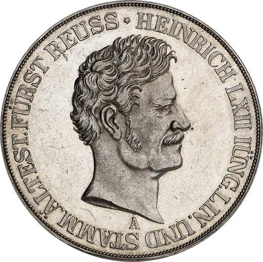 Obverse 2 Thaler 1843 A "25 years of the reign of Henry LXII" - Silver Coin Value - Reuss-Schleiz, Heinrich LXII