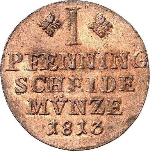 Reverse 1 Pfennig 1813 MC -  Coin Value - Brunswick-Wolfenbüttel, Frederick William