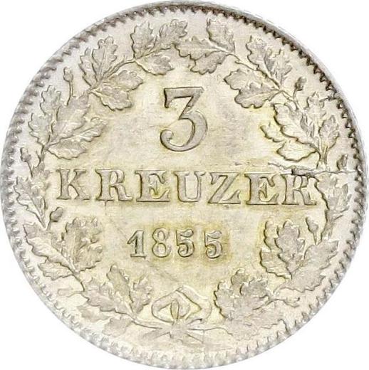 Reverse 3 Kreuzer 1855 - Silver Coin Value - Frankfurt am Main, Free City