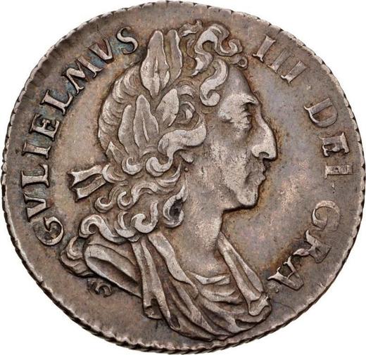 Obverse Sixpence 1699 "Third laureate bust" Roses in angles - Silver Coin Value - United Kingdom, William III
