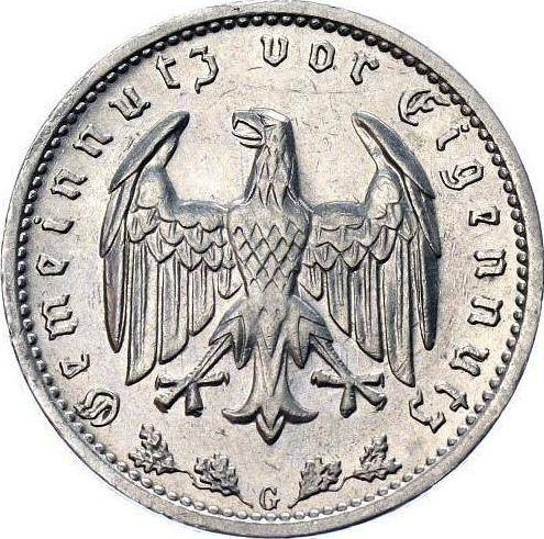 Reverso 1 Reichsmark 1937 G "Tipo 1933-1939" - valor de la moneda  - Alemania, Alemania nazi