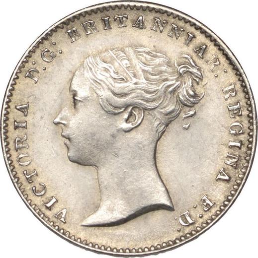 Anverso 3 peniques 1850 - valor de la moneda de plata - Gran Bretaña, Victoria