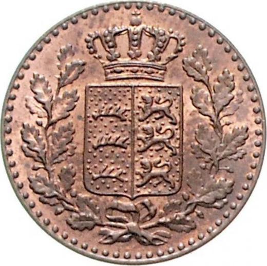 Anverso Medio kreuzer 1864 "Tipo 1858-1864" - valor de la moneda  - Wurtemberg, Guillermo I