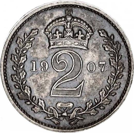 Revers 2 Pence 1907 - Silbermünze Wert - Großbritannien, Eduard VII