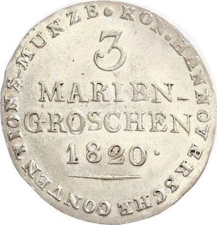 Reverse 3 Mariengroschen 1820 L.B. - Silver Coin Value - Hanover, George IV