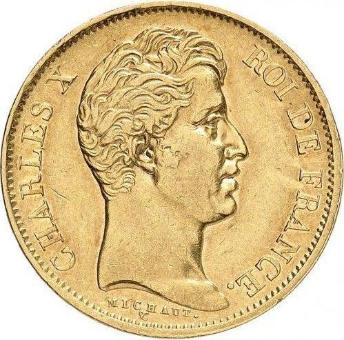 Obverse 40 Francs 1830 A "Type 1824-1830" Edge relief - Gold Coin Value - France, Charles X