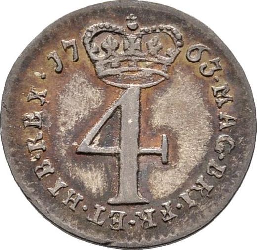 Reverse Fourpence (Groat) 1763 - Silver Coin Value - United Kingdom, George III