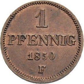Reverse 1 Pfennig 1850 F - Coin Value - Saxony-Albertine, Frederick Augustus II