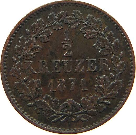 Reverso Medio kreuzer 1871 - valor de la moneda  - Baden, Federico I