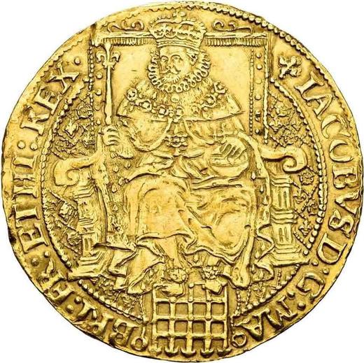 Obverse Rose Ryal no date (1619-1625) "Third coinage" Unadorned throne back - Gold Coin Value - United Kingdom, James I
