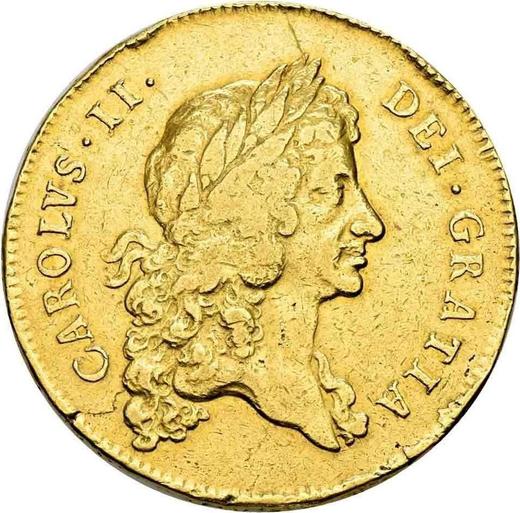 Obverse Five guineas 1678 "First laureated bust" - Gold Coin Value - United Kingdom, Charles II