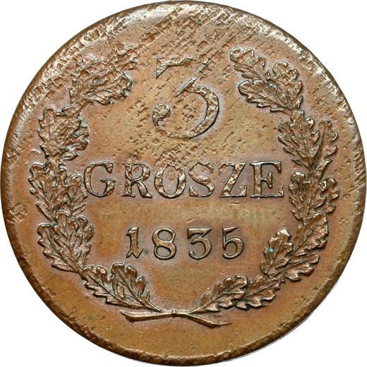 Obverse Pattern 3 Grosze 1835 "Krakow" -  Coin Value - Poland, Free City of Cracow