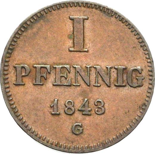 Revers 1 Pfennig 1843 G - Münze Wert - Sachsen-Altenburg, Joseph