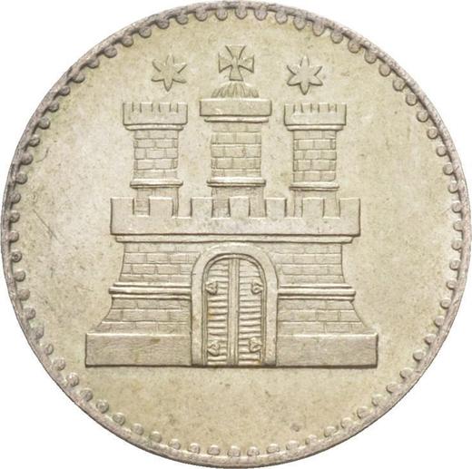 Obverse Shilling 1855 -  Coin Value - Hamburg, Free City