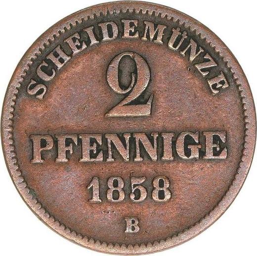 Rewers monety - Birkenfeld 2 fenigi 1858 B - cena  monety - Oldenburg, Nikolaus Fryderyk Piotr