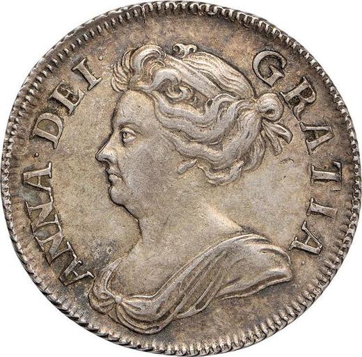 Obverse Shilling 1707 "Third draped bust" Post-Union Plumes in angles - Silver Coin Value - United Kingdom, Anne