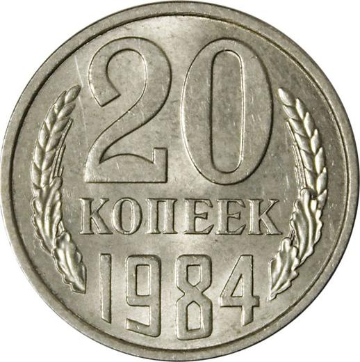 Reverse 20 Kopeks 1984 -  Coin Value - Russia, Soviet Union - USSR