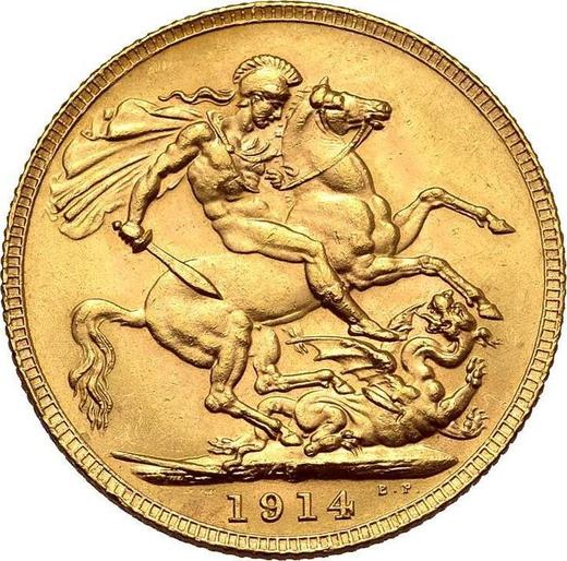 Revers Sovereign 1914 P - Goldmünze Wert - Australien, Georg V