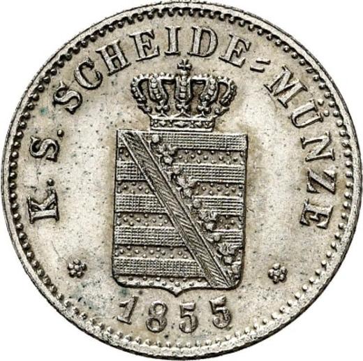 Obverse 2 Neu Groschen 1855 F - Silver Coin Value - Saxony-Albertine, John