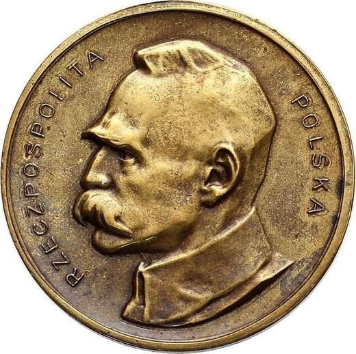 Reverse Pattern 100 Mark 1922 "Jozef Pilsudski" Brass -  Coin Value - Poland, II Republic