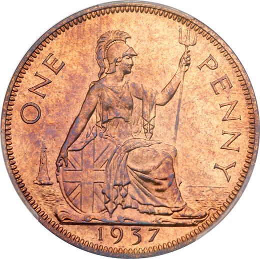 Реверс монеты - Пенни 1937 года HP "Тип 1937-1948" - цена  монеты - Великобритания, Георг VI