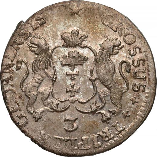 Reverse 3 Groszy (Trojak) 1758 "Danzig" - Silver Coin Value - Poland, Augustus III