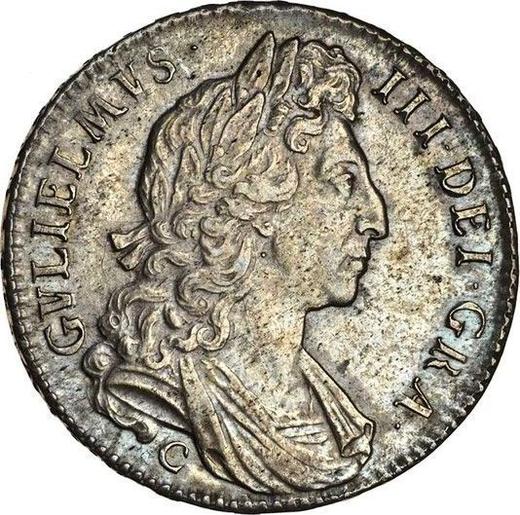 Avers 1/2 Krone 1696 C "Kleine Schilde" - Silbermünze Wert - Großbritannien, Wilhelm III
