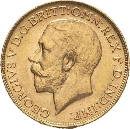 Awers monety - 1 suweren 1923 M - cena złotej monety - Australia, Jerzy V