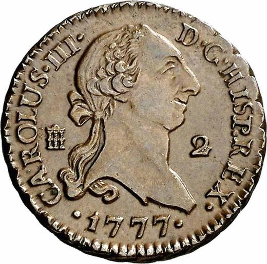 Obverse 2 Maravedís 1777 - Coin Value - Spain, Charles III