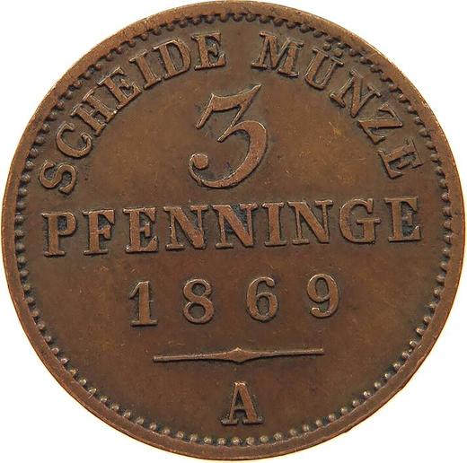 Reverse 3 Pfennig 1869 A -  Coin Value - Prussia, William I