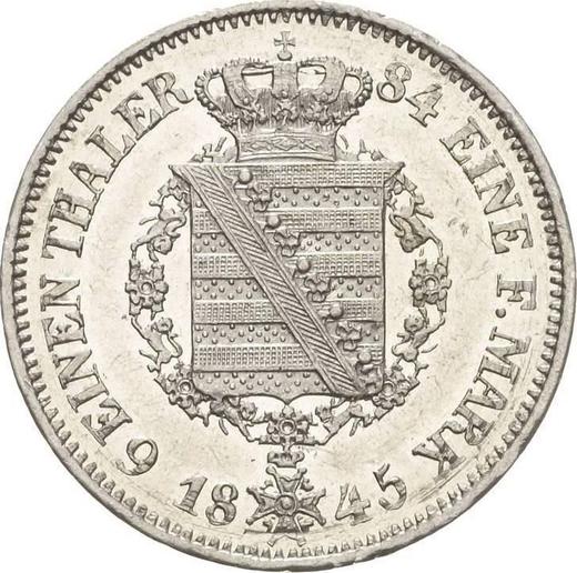 Reverso 1/6 tálero 1845 F - valor de la moneda de plata - Sajonia-Coburgo-Gotha, Ernesto II