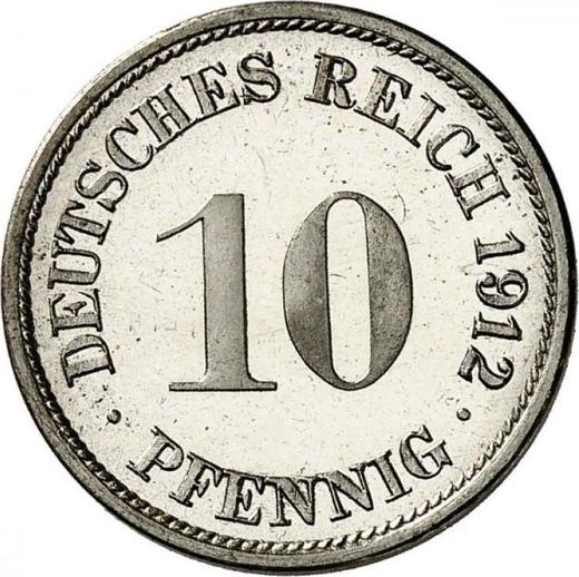 Аверс монеты - 10 пфеннигов 1912 года F "Тип 1890-1916" - цена  монеты - Германия, Германская Империя