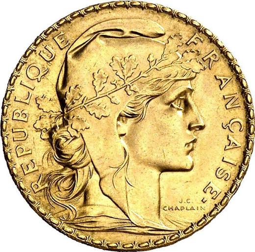 Obverse 20 Francs 1911 "Type 1907-1914" - Gold Coin Value - France, Third Republic